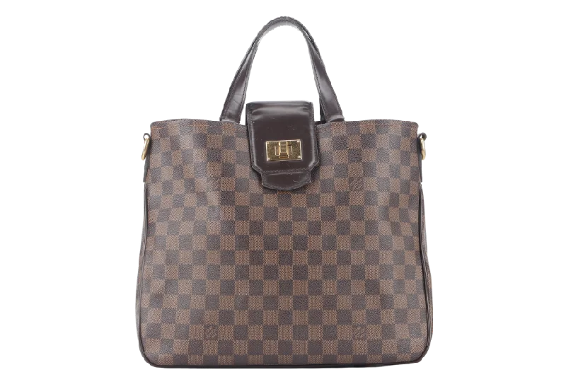 Luxury bags with chain strapsLOUIS VUITTON ROSEBERY CABAS (N41177) DAMIER EBENE CANVAS GOLD HARDWARE WITH DUST COVER AND STRAPS