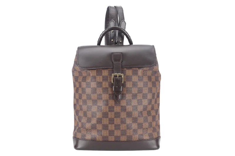 Lightweight duffle bags for gymLOUIS VUITTON SOHO BACKPACK (N51132) DAMIER EBENE CANVAS GOLD HARDWARE NO DUST COVER