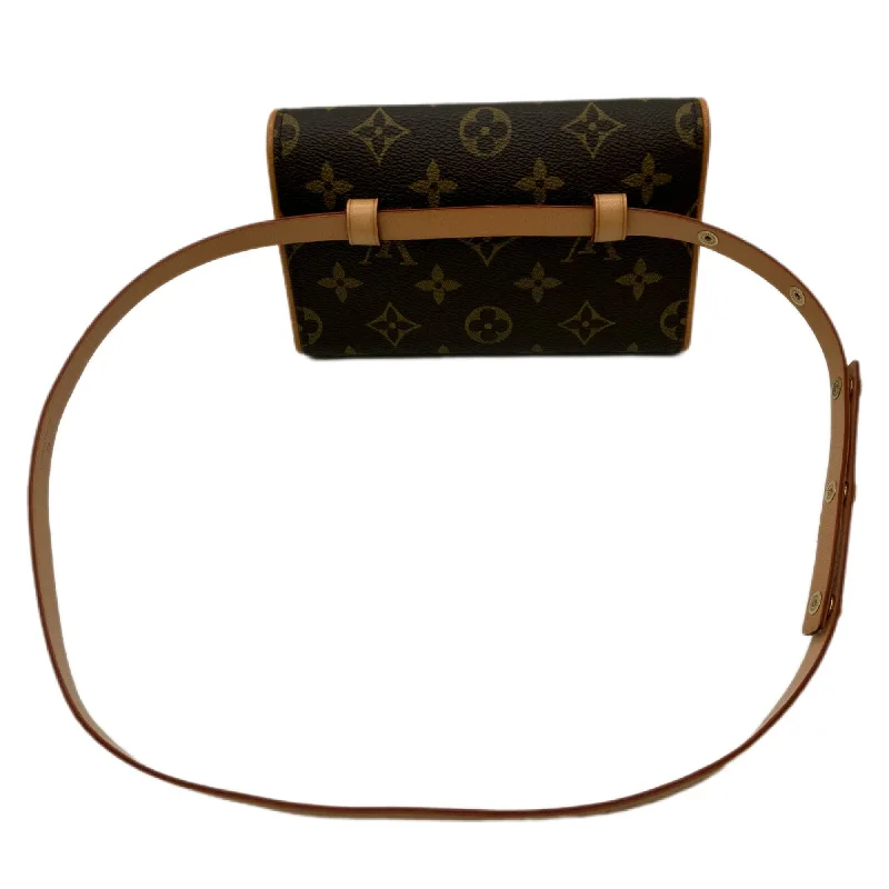 Durable leather bags for daily useLOUIS VUITTON Monogram Pochette Florentine M51855 Body Bag Brown