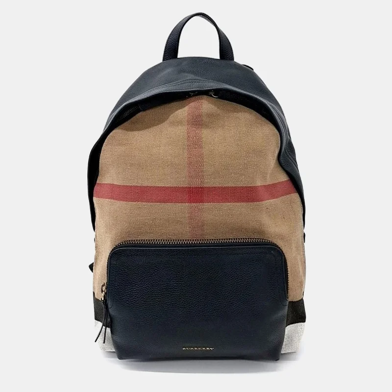 Best bags for business tripsHouse Check Canvas and Leather Medium Abbeydale Backpack