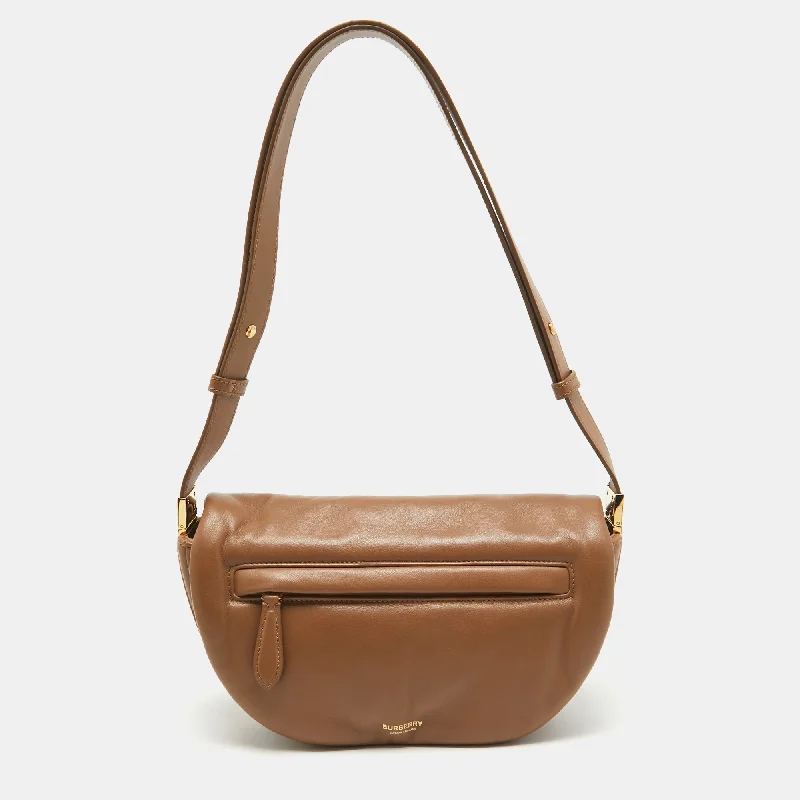 Vintage-inspired handbagsBrown Leather Small Olympia Shoulder Bag