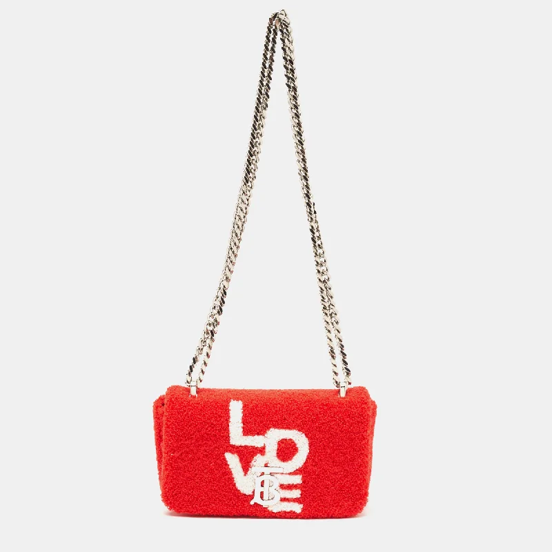 Mini bags for evening outRed Terry Fabric Mini Love Lola Shoulder Bag