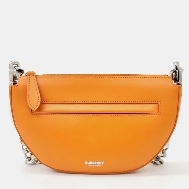 Trendy transparent PVC bagsOrange Leather Olympia Crossbody Bag