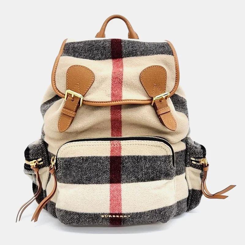 Water-resistant travel backpacksMulticolour Wool and Leather  Rucksack Backpack