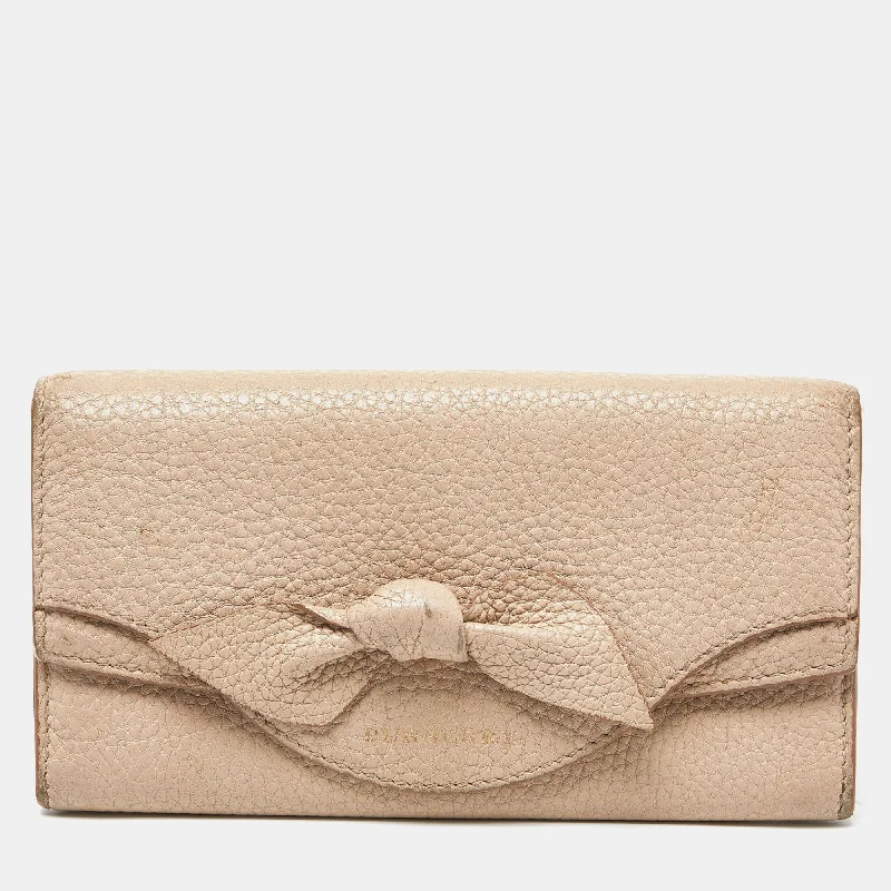 Luxury brand bags on saleBeige Leather Bow Continental Wallet