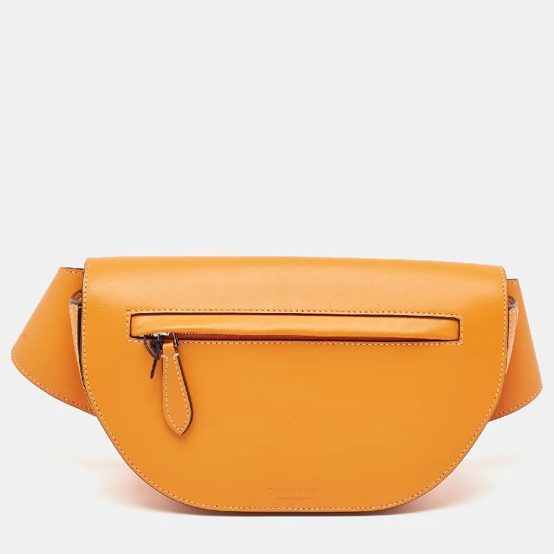 Luxury bags with chain strapsOrange Leather Small Olympia Bumbag