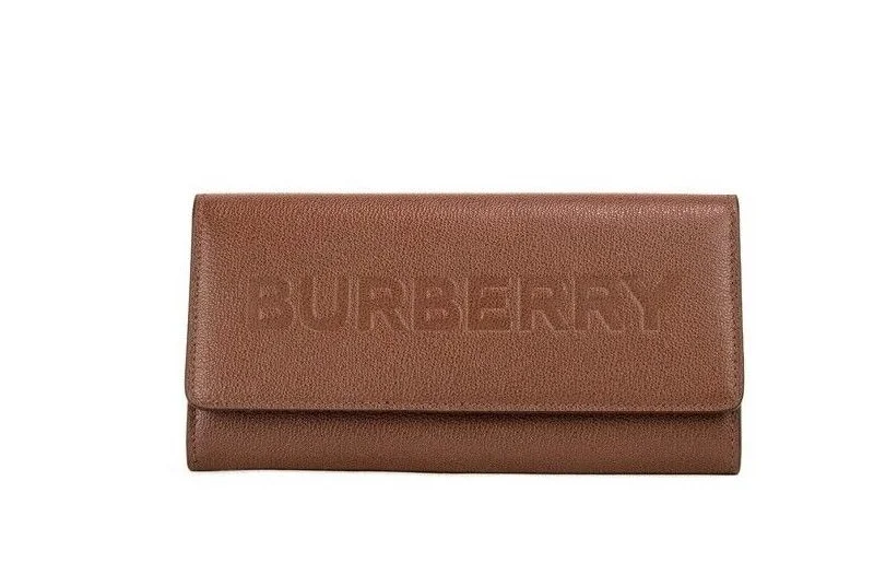 Compact crossbody bags for travelBurberry Porter Tan Grained Leather Embossed Continental Clutch Flap Wallet Brown