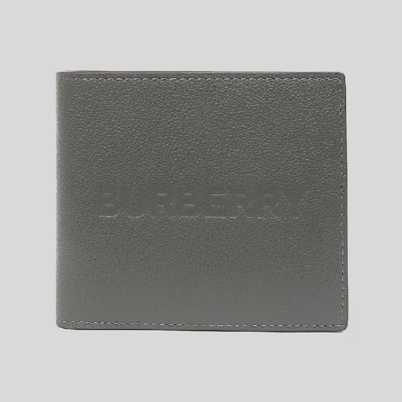 Best bags for business tripsBURBERRY Embossed Logo Leather International Bifold Wallet In Charcoal Grey 80528821