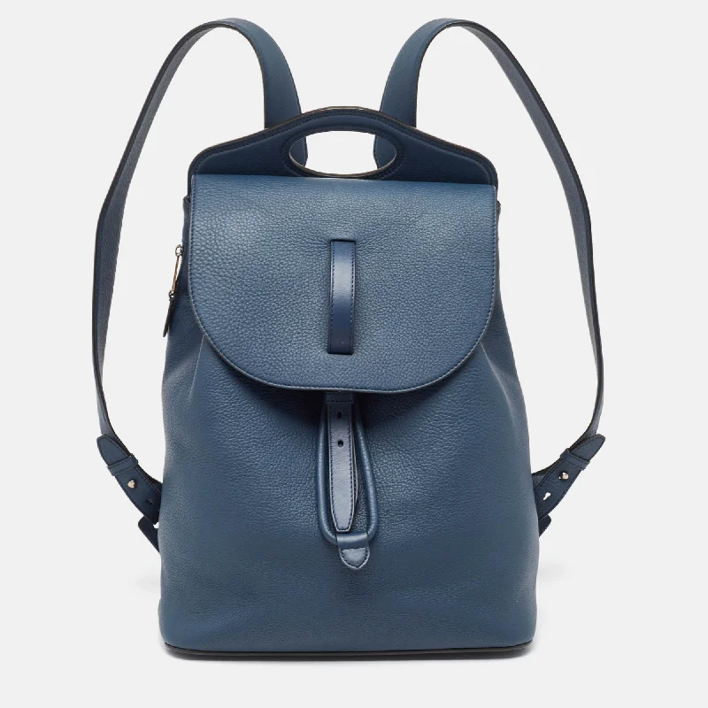 Affordable designer bag dupesAsh Blue Grain Leather Pocket Backpack