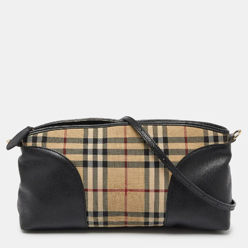 Elegant clutch bags for weddingsBeige/Black House Check Canvas and Leather Chichester Crossbody Bag