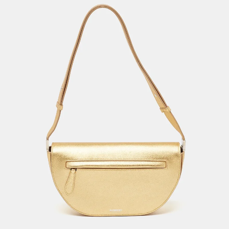 Affordable designer bag dupesGold Leather Small Olympia Shoulder Bag