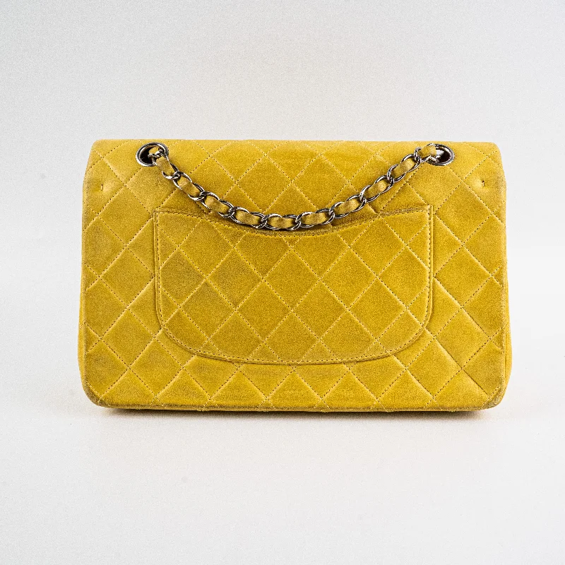 Elegant clutch bags for weddingsChanel Classic Flap M/L Yellow Lambskin Bag