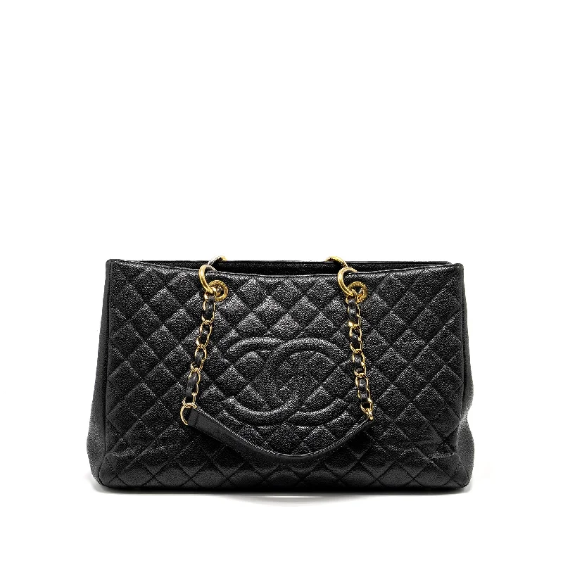 Affordable luxury bags Chanel Grand Shopping Tote Bag XL Caviar Black GHW