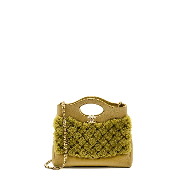 Eco-friendly tote bags for shoppingChanel Mini 31 Bag Calfskin/Fur Olive Green LGHW(Microchip)