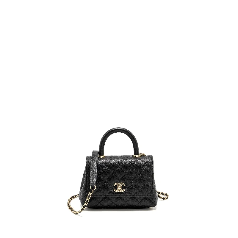 Customizable monogram bagsChanel Mini Coco Handle Caviar Black LGHW (Microchip)