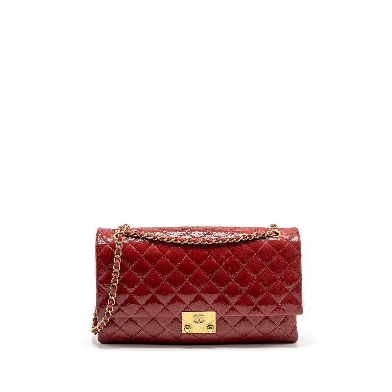 High-end designer bags for menChanel Seasonal Flap Bag Patent Goatskin/Lambskin Red GHW