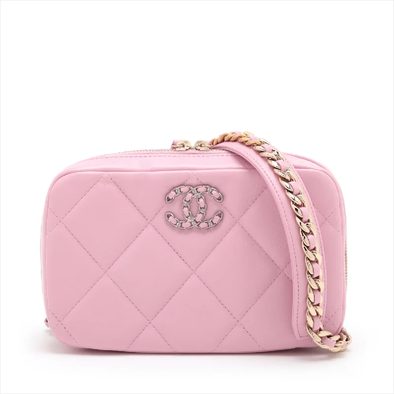 Affordable luxury bags Chanel 19  Chain Shoulder Bag Pink G x Silver Gold AP2728