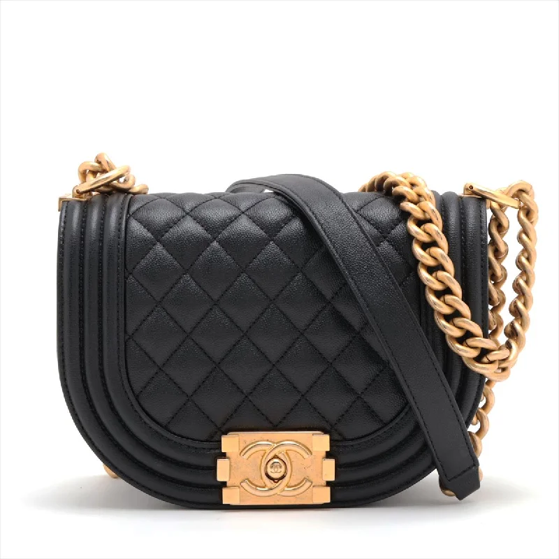 Vintage-inspired handbagsChanel Boy Chanel Caviar S Chain Shoulder Bag Black G