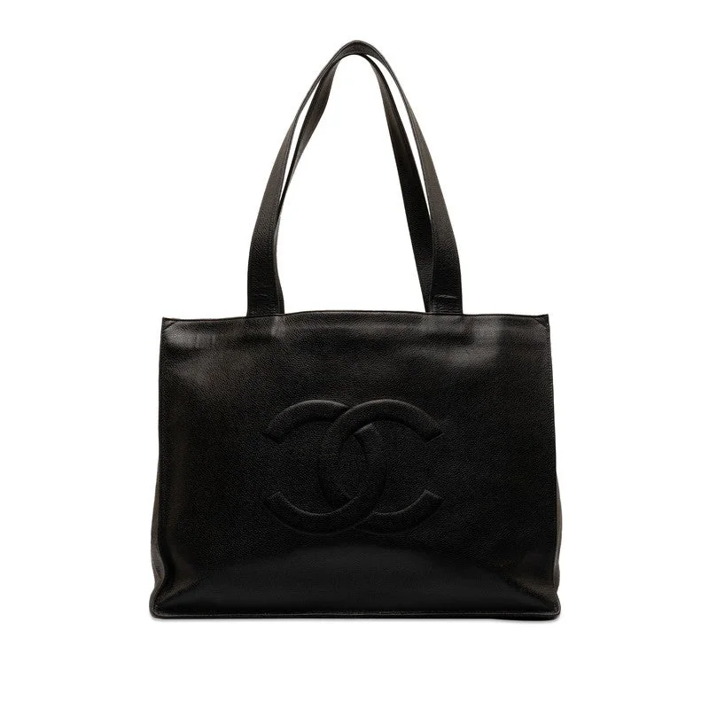 Eco-friendly tote bags for shoppingChanel Coco Handbag Tote Bag Unclear Black Leather  CHANEL