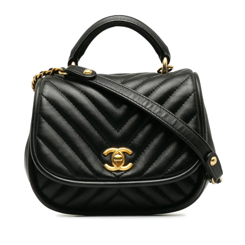 Elegant clutch bags for weddingsChanel Coco V Stick Top Handle  Chain Shoulder Bag Black Leather  CHANEL [Middle] Vintage