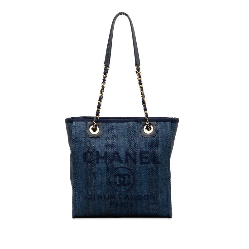 Designer bags with gold hardwareChanel Denim Doverville PM Shoulder Bag Navy Canvas Leather  Chanel