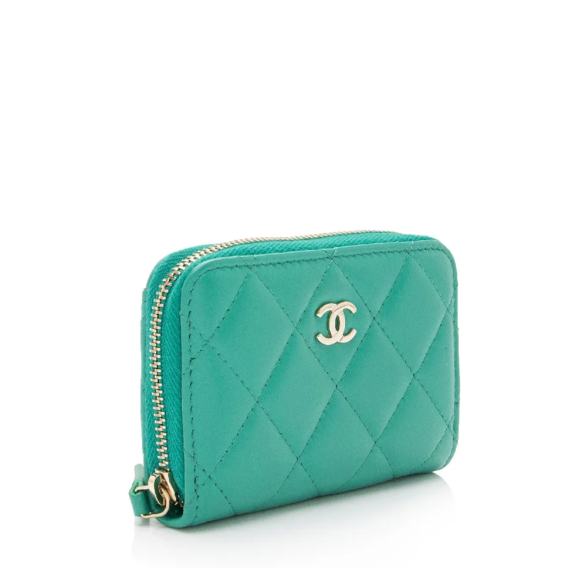 Best-selling designer bags 2025Chanel Lambskin CC Zip Around Card Case (kPLZP1)