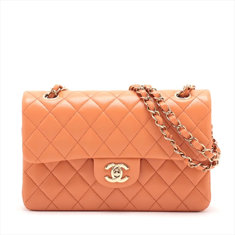 Durable leather bags for daily useChanel Matrasse 23 Small  Double Flap Double Chain Bag Orange G  A01113