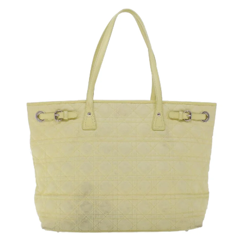 Affordable designer bag dupesCHRISTIAN DIOR Lady Dior Canage Tote Bag Coated Canvas Yellow Auth bs5871