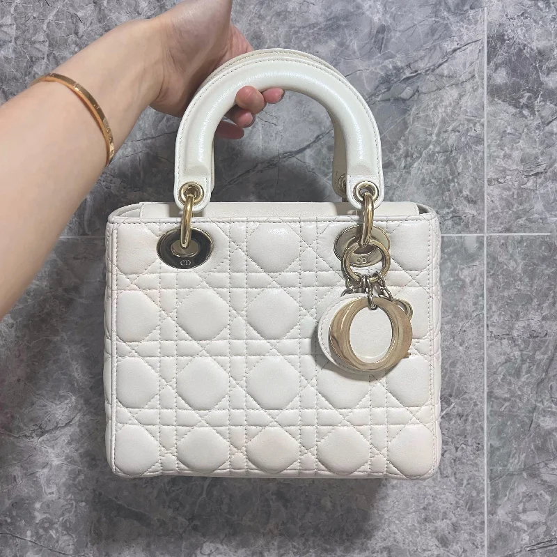 Elegant clutch bags for weddings[Entrupy Certified] [Clearance]Lady Small My ABC Dior Cream Lambskin Light Gold Hardware