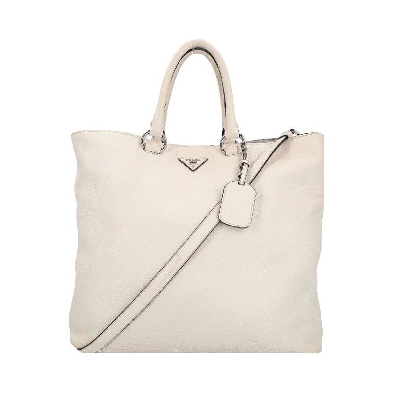 Luxury brand bags on salePRADA Leather Tote White